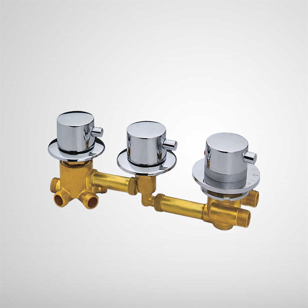 Fontana Shower Room Mixing Valve, Shower Room 3/4/5 Way Water Outlet Thermostated Copper Head, Shower Room Thermostatic Faucet